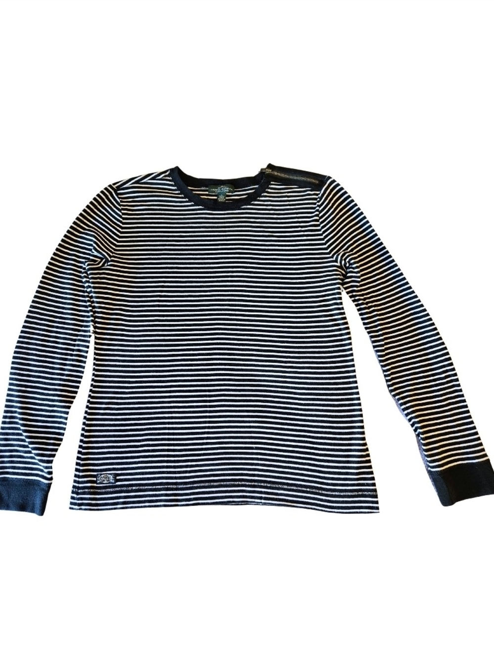 Lauren Ralph Lauren Navy & White Striped Long-Sleeve Top